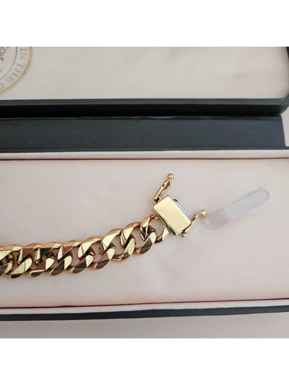 Juicy Couture Gold Tone Chain Bracelet with Crystal Logo Charm w/ Box - Picture 9 of 11